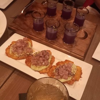 Frida Midtown - Tuna Tostones & lychee Martini shots - Mexican Near Me - New York, New York