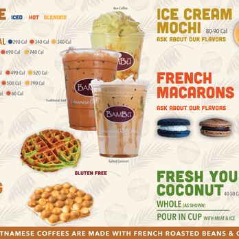 Bambu Dessert Drinks - Our variety of coffee and snacks...try our vietnamese coffee served hot or cold - Bubble Tea Near Me - Northville, Michigan Bambu Dessert Drinks - Our variety of coffee and snacks...try our vietnamese coffee served hot or cold - Bubble Tea Near Me - Northville, Michigan