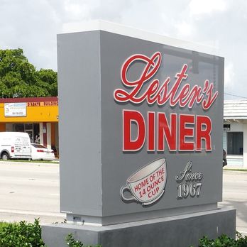 Lester's Diner - The sign in front of Lester's - Diners Near Me - Pompano Beach, Florida Lester's Diner - The sign in front of Lester's - Diners Near Me - Pompano Beach, Florida