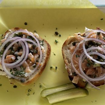 Kneller’s Delicatessen & Appetizing - Lox TarTar on a Jalapeno Cheese Bagel.   YUM! - Delis Near Me - Tucson, Arizona