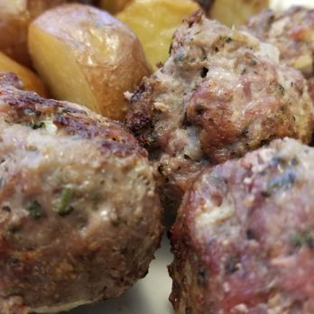 Little Village - Kefkedes and roasted lemon potatos - Greek Near Me - Edmonton, Alberta