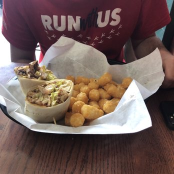 The Fainting Goat - Blackened Chicken Wrap w/Tots - Pubs Near Me - Denver, Colorado The Fainting Goat - Blackened Chicken Wrap w/Tots - Pubs Near Me - Denver, Colorado