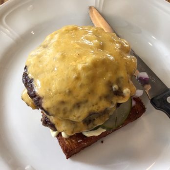Sacred Beast - GF single cheeseburger served over root vegetable hash. - Bars Near Me - Cincinnati, Ohio Sacred Beast - GF single cheeseburger served over root vegetable hash. - Bars Near Me - Cincinnati, Ohio