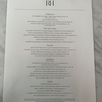 RH Rooftop Restaurant at RH Dallas - Menu - American Near Me - Dallas, Texas