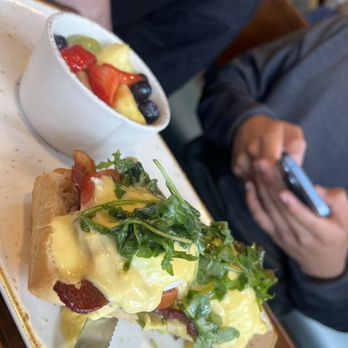 First Watch - Eggs Benedict with side of fruits - Breakfast & Brunch Near Me - Augusta, Georgia