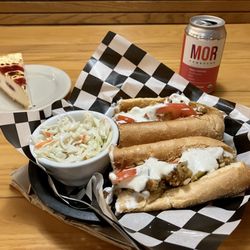 Avogadro's Number - Veggie steak sub w/ coleslaw, cheesecake