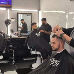 Busy barbershop