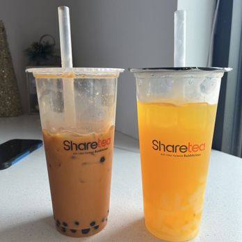 Share Tea - 20. Mango Green Tea 11. Thai Pearl Milk Tea - Bubble Tea Near Me - Charlotte, North Carolina