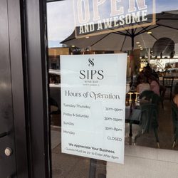 Sips Wine Bar - Hours