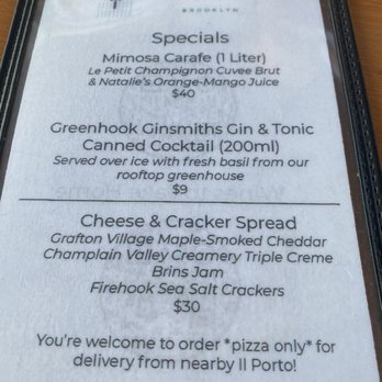 Rooftop Reds - Menu - Wineries Near Me - Brooklyn, New York