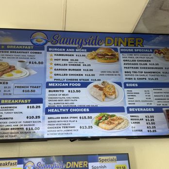 Sunnyside Diner - Current menu #1 9/30/2026 - American Near Me - Fresno, California Sunnyside Diner - Current menu #1 9/30/2026 - American Near Me - Fresno, California