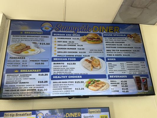 Menu photo 1 Sunnyside Diner Fresno, CA Menu photo 1 Sunnyside Diner Fresno, CA