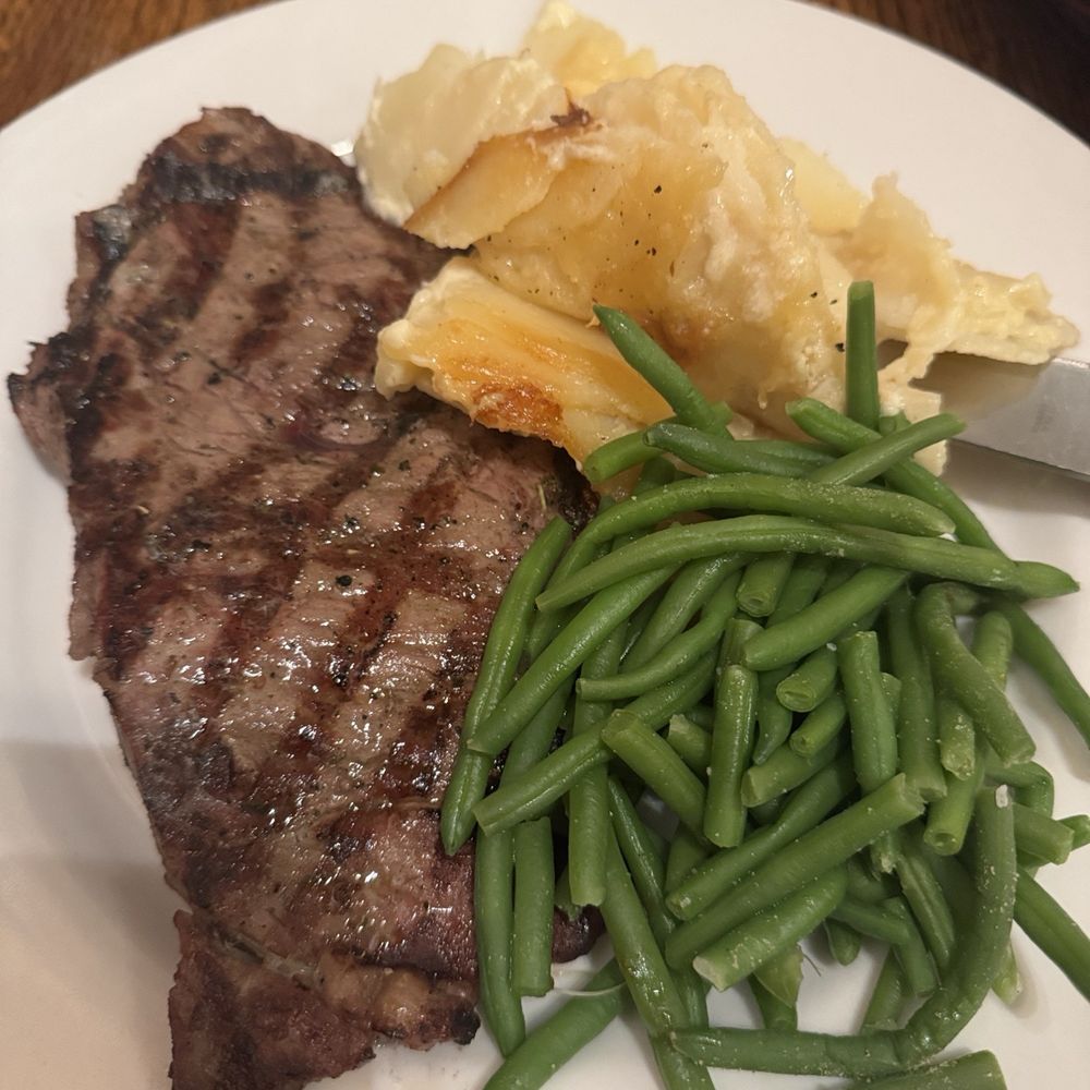 Corkscrew Saloon - Special. Steak was overcooked but large, beans not as soft as I like but scalloped potatoes were awesome and made up for everything. - Seafood Near Me - Medina, Ohio Corkscrew Saloon - Special. Steak was overcooked but large, beans not as soft as I like but scalloped potatoes were awesome and made up for everything. - Seafood Near Me - Medina, Ohio
