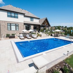 Fiberglass pool installed by Aqua Pools