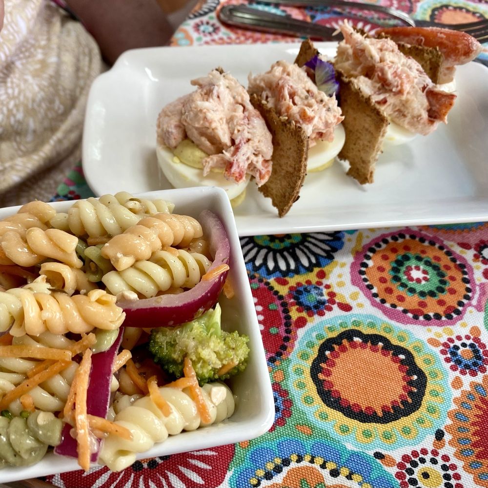 Lobster - Deviled Eggs w/ pasta salad: amazing!