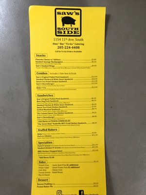Menu photo 3 SAW’s BBQ - Southside Birmingham, AL Menu photo 3 SAW’s BBQ - Southside Birmingham, AL