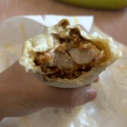 Peking Style Chicken Wrap just chicken and tortilla