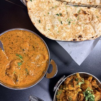 Spice Garden - 7.5.26 butter chicken, Aloo Gobi and garlic and plain naan - Indian Near Me - Redding, California Spice Garden - 7.5.26 butter chicken, Aloo Gobi and garlic and plain naan - Indian Near Me - Redding, California