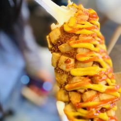 Cruncheese - Eden Prairie - Potato mozza with hot sauce and mustard.