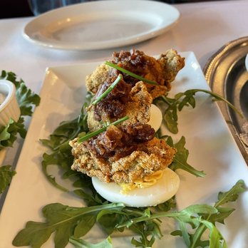 Gaido's - Deviled egg with oysters - Seafood Near Me - Galveston, Texas Gaido's - Deviled egg with oysters - Seafood Near Me - Galveston, Texas