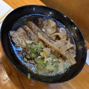 Wu-Rons - Nagahama Tonkotsu with menma and black garlic oil - Ramen Near Me - Portland, Oregon Wu-Rons - Nagahama Tonkotsu with menma and black garlic oil - Ramen Near Me - Portland, Oregon