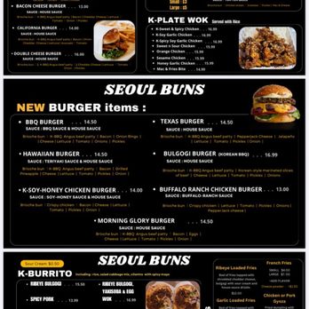Seoul Buns - Partial menu - Barbeque Near Me - Sedro-Woolley, Washington Seoul Buns - Partial menu - Barbeque Near Me - Sedro-Woolley, Washington