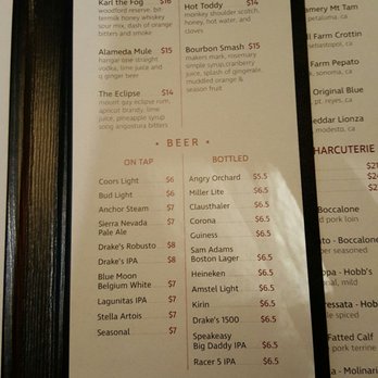 Eclipse Kitchen & Bar - Cocktail menu - New American Near Me - San Francisco, California