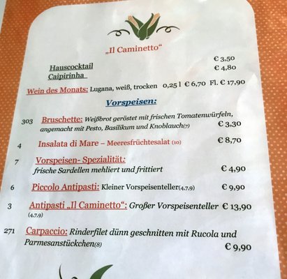 Menu photo 3 Il Caminetto Bad Birnbach, BY Menu photo 3 Il Caminetto Bad Birnbach, BY