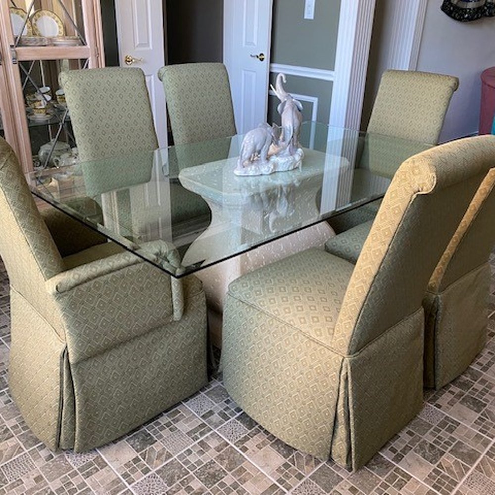 Cover-All Upholstery - Our new looking dining room set thanks to Cover-All Upholstery! - Furniture Reupholstery Near Me - Flower Mound, Texas Cover-All Upholstery - Our new looking dining room set thanks to Cover-All Upholstery! - Furniture Reupholstery Near Me - Flower Mound, Texas