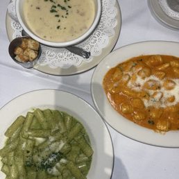 Rigatoni a la Joey Gnochi a la vodka Clam chowder Rigatoni a la Joey Gnochi a la vodka Clam chowder
