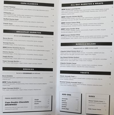 Menu photo 1 Copa Vida Pasadena, CA