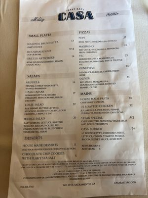 Menu photo 6 Casa East Sac Sacramento, CA Menu photo 6 Casa East Sac Sacramento, CA