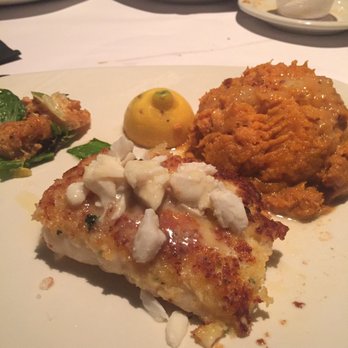 Bonefish Grill - Crab Crusted Alaskan Cod with French Fries(not pictured) and Sweet Potato Mash. New item on the menu so I decided to give it a try.4/5 - Seafood Near Me - Glen Allen, Virginia Bonefish Grill - Crab Crusted Alaskan Cod with French Fries(not pictured) and Sweet Potato Mash. New item on the menu so I decided to give it a try.4/5 - Seafood Near Me - Glen Allen, Virginia