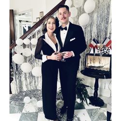 Handsome chap in our 1930s vintage tuxedo.