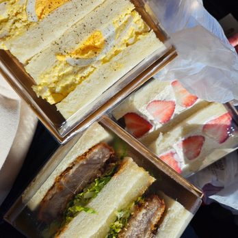 Kumo - Egg, Strawberry & Cream & Pork Katsu Sandos! All overpriced. - Sandwiches Near Me - San Diego, California