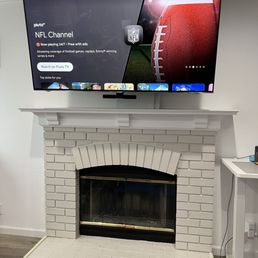 65" TV with a fireplace mount