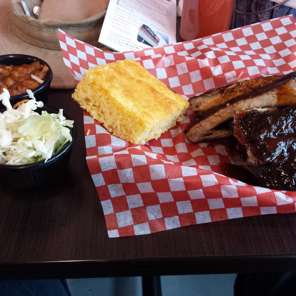 Smokin' Georges BBQ - Half rack of ribs, slaw, beans & corn bread...awesome. - Barbeque Near Me - Nanaimo, British Columbia Smokin' Georges BBQ - Half rack of ribs, slaw, beans & corn bread...awesome. - Barbeque Near Me - Nanaimo, British Columbia