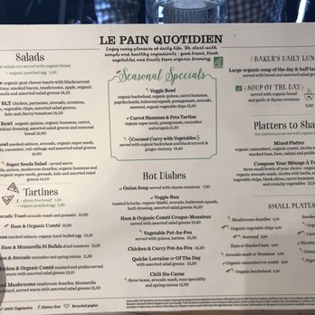Le Pain Quotidien - Menu - Breakfast & Brunch Near Me - Paris, 75 Le Pain Quotidien - Menu - Breakfast & Brunch Near Me - Paris, 75