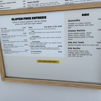 Toasty - Toasty bottom outside menu - Vegan Near Me - Bend, Oregon