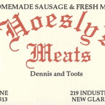 Hoesly's Meats - business card - Meat Shops Near Me - New Glarus, Wisconsin Hoesly's Meats - business card - Meat Shops Near Me - New Glarus, Wisconsin