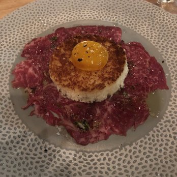 Ahso Restaurant - Wagyu beef carpaccio, duck egg - New American Near Me - Brambleton, Virginia Ahso Restaurant - Wagyu beef carpaccio, duck egg - New American Near Me - Brambleton, Virginia