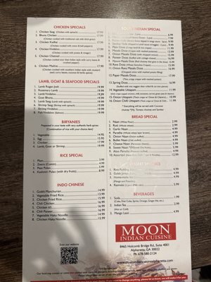 Menu photo 1 Moon Indian Cuisine Alpharetta, GA Menu photo 1 Moon Indian Cuisine Alpharetta, GA
