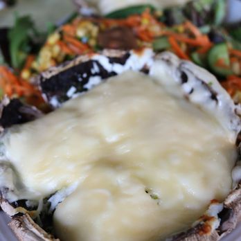 Grand Cafe - Pesto and cheese stuffed portabello mushroom - Kosher Near Me - Hollywood, Florida