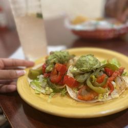 El Mariachi Loco Cantina - Soft Taco with Fajita Veggies and Guacamole