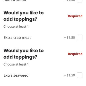 Poke Salad Bar - I can not add a small bowl to the cart without all the extras - Poke Near Me - Pasadena, California Poke Salad Bar - I can not add a small bowl to the cart without all the extras - Poke Near Me - Pasadena, California