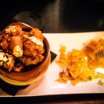 Blind Ox - 24K Popcorn Chicken w/ Honey (and gold flakes) - Tapas/Small Plates Near Me - Honolulu, Hawaii