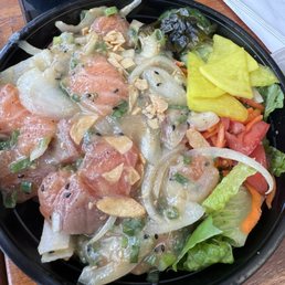 Salmon Miso Poké bowl!! Made fresh when you order!! Salmon Miso Poké bowl!! Made fresh when you order!!