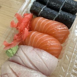 Negihama, hamachi, and salmon Negihama, hamachi, and salmon