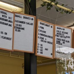 Hong's Chinese Dumplings - Menu board at Hong's Chinese Dumplings, Burlington