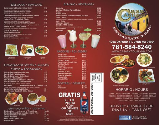 Menu photo 3 Casa Antigua Restaurant Lynn, MA
